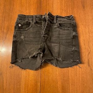 Grey Button Up Denim Shorts